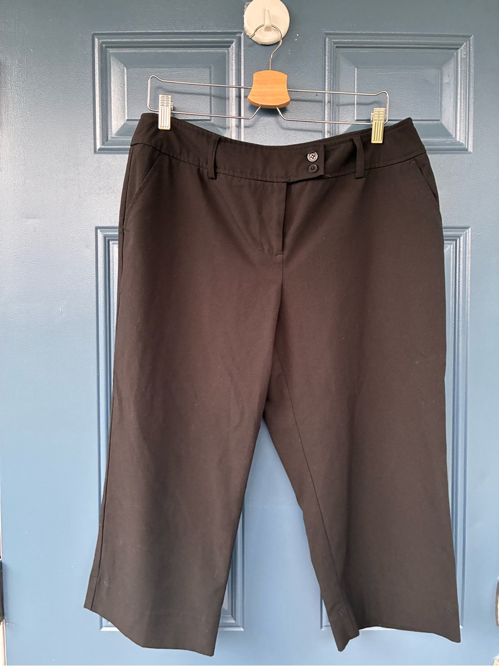 Worthington Petite Wide-Leg Black Dress Cropped Pants, Size 14 Petite